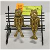 Image 1 : BRASS FROG DECOR PIECES ON BENCH