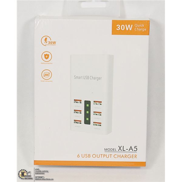 30W QUICK CHARGE 6 USB OUTPUT CHARGER