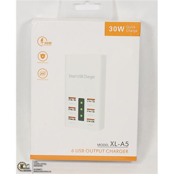 30W QUICK CHARGE 6 USB OUTPUT CHARGER