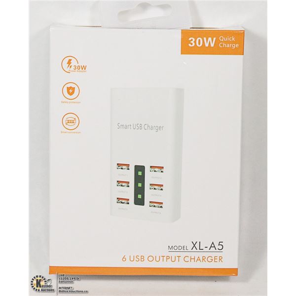 30W QUICK CHARGE 6 USB OUTPUT CHARGER