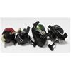 Image 1 : LOT OF 4 ENCLOSED FISHING REELS, INCLUDES BRANDS