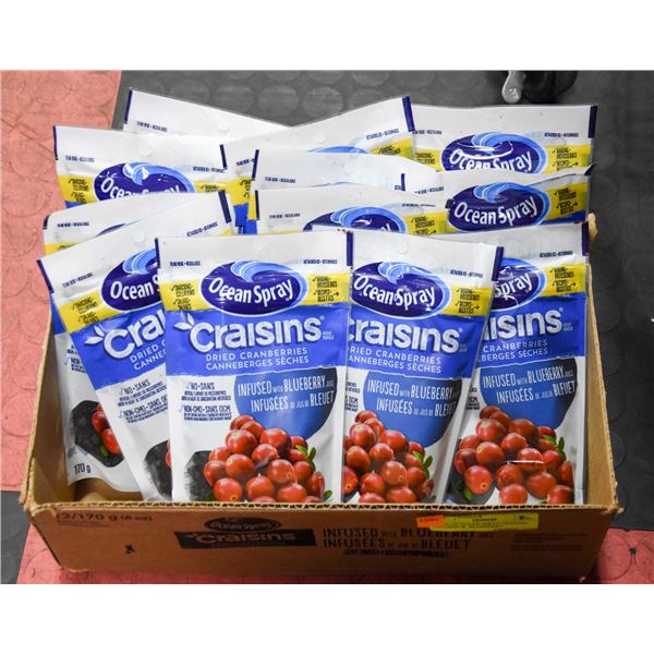 CASE OF OCEAN SPRAY CRAISINS INFUSED W. BLUEBERRY