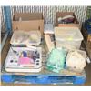 Image 1 : SEWING ACCESSORIES: 3 BOXES & 2 PLASTIC CONTAINERS