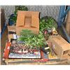 Image 1 : PALLET INCLUDES: TOOLS, SILK PLANTS, SLEEPING BAG,