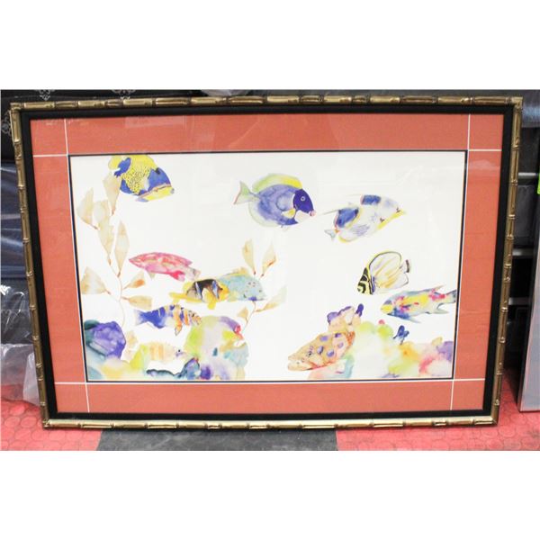 FRAMED ORIGINAL WATERCOLOR FISH SHOWHOME ART