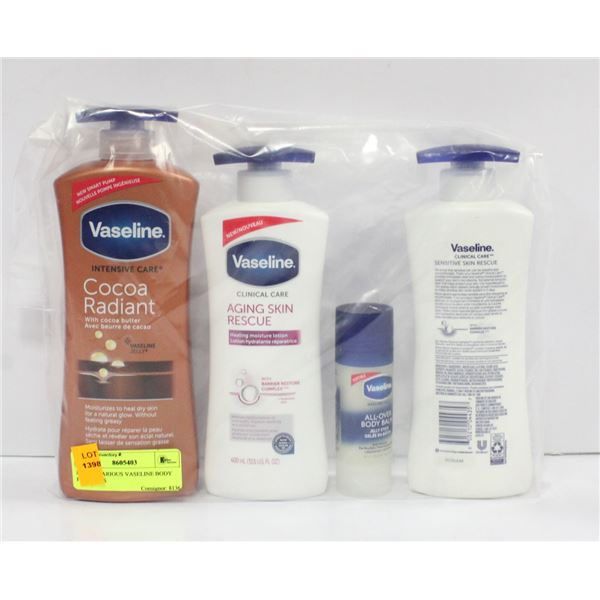 LOT OF VARIOUS VASELINE BODY PRODUCTS