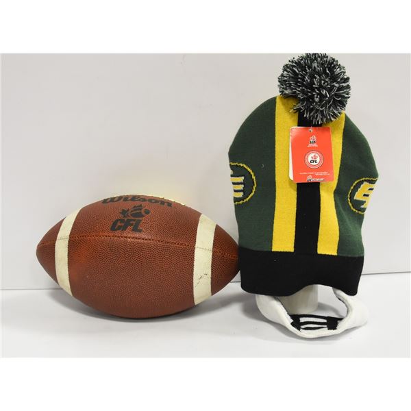 EDMONTON ESKIMO TOQUE & FOOTBALL
