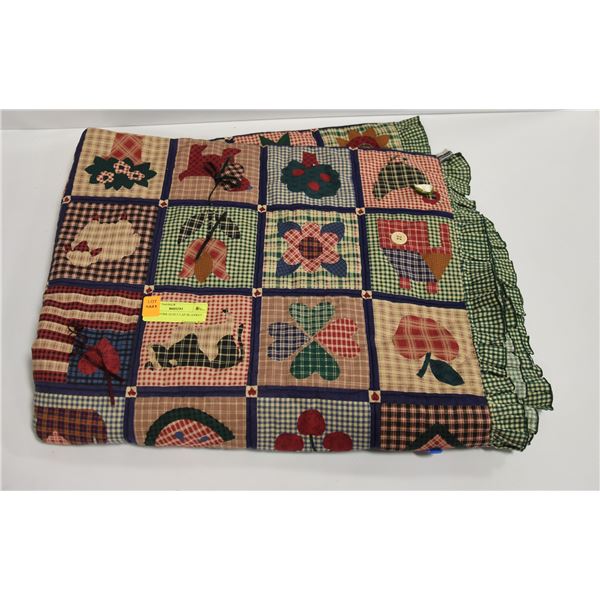 PATCHWORK QUILT LAP BLANKET
