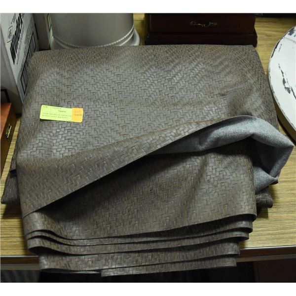 DARK BROWN RUBBER FABRIC WITH FLANEL BACKING