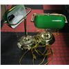 Image 1 : PAIR OF DESK LAMPS GOLD WITH GREEN SHADES