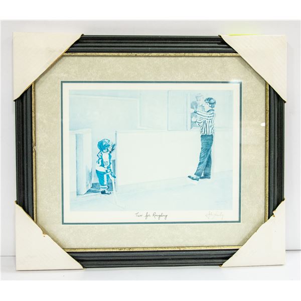 "TWO FOR ROUGHING" FRAMED PRINT 1995 SIGNED