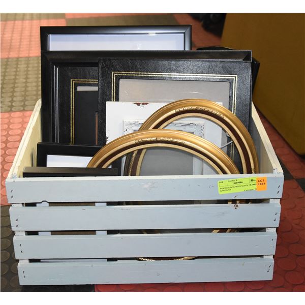WOODEN BOX WITH MANY FRAMES AND SIZES