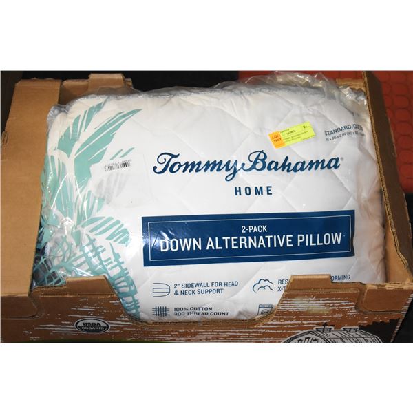 2 PACK TOMMY BAHAMA DOWN ALTERNATIVE PILLOWS
