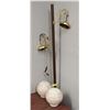 POLE LAMP WITH WHITE LIGHT COVERS & GOLD FILIGREE
