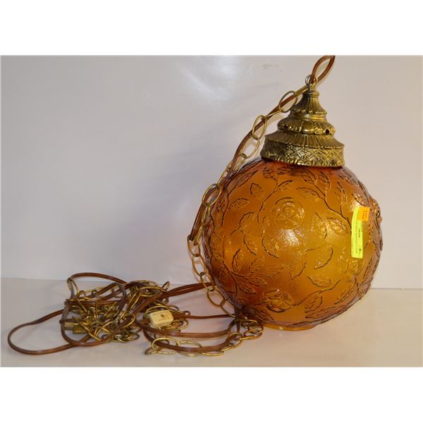 AMBER COLORED PENDANT LAMP