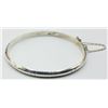 Image 1 : ESTATE 925 STAMPED ETCHED BANGLE BRACELET 7.5"