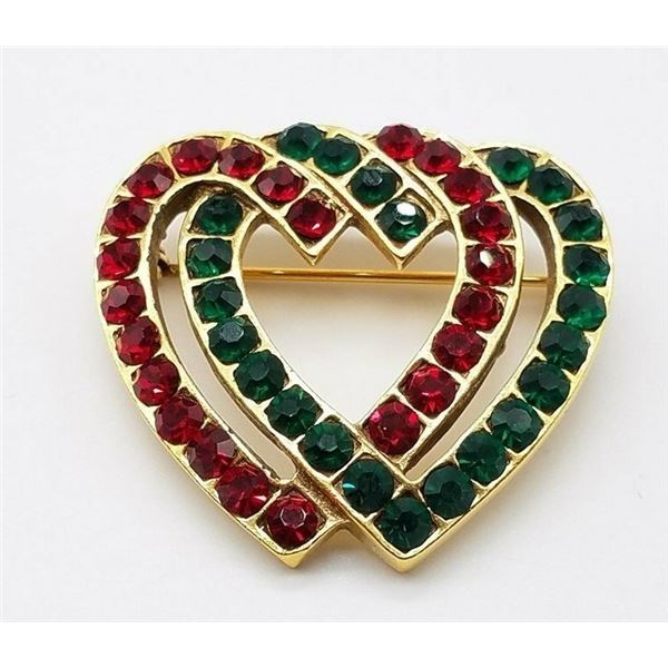 ESTATE METRO MUSEUM OF ART GOLD TONE HEART BROOCH