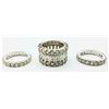 Image 2 : ESTATE STAMPED 925 STAMPED SILVER 3PC CZ RING LOT