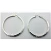 Image 1 : ESTATE STAMPED 925 SILVER HOOP EARRINGS (~2" WIDE)