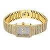 Image 4 : NEW LADIES SQUARE SHAPED GOLD TONE CRYSTAL WATCH
