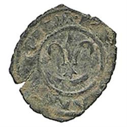 Brindisi  Carlo I d'Angiò (1266-1278) Denaro con crescente e gigliato