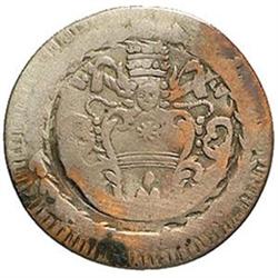 Ferrara  Clemente XI (1700-1721). Doppio grossetto con D/ e R/ obliterati da ghirlanda