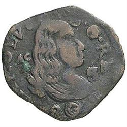 Napoli  Carlo II (1674-1700). Tornese 1680 coniato al martello
