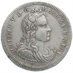 Napoli  Filippo V (1700-1707). 1/2 ducato 1702