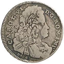 Napoli  Carlo VI (1707-1734) Mezza piastra 1733