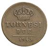 Image 2 : Napoli  Ferdinando II (1830-1859). 2 tornesi 1843