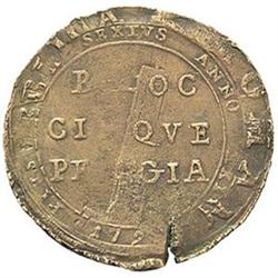 Perugia  Repubblica Romana (1798-1799) 2 baiocchi coniati su una madonnina di Pio VI per Perugia