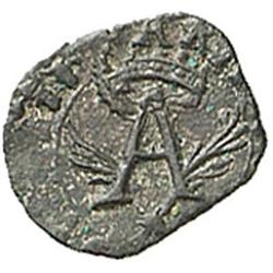 Piacenza  Alessandro Farnese (1586-1591) Quattrino con A e lupa a sin.