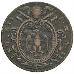 Roma  Leone XII (1823-1829). Mezzo baiocco 1826 A.III