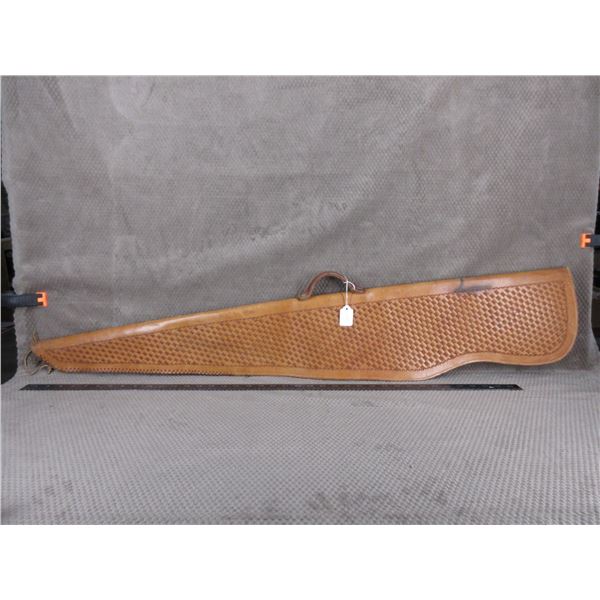 Leather Gun Case with Cordoroy Interior - Length 44"
