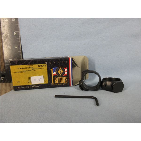 Burris 1" Standard Rings Low #420012 Matte Black - NEW