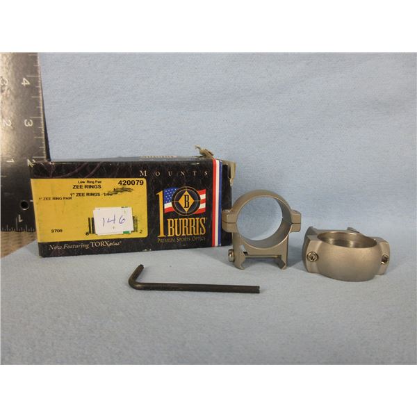 Burris 1" Zee Rings Low #420079 Grey - NEW