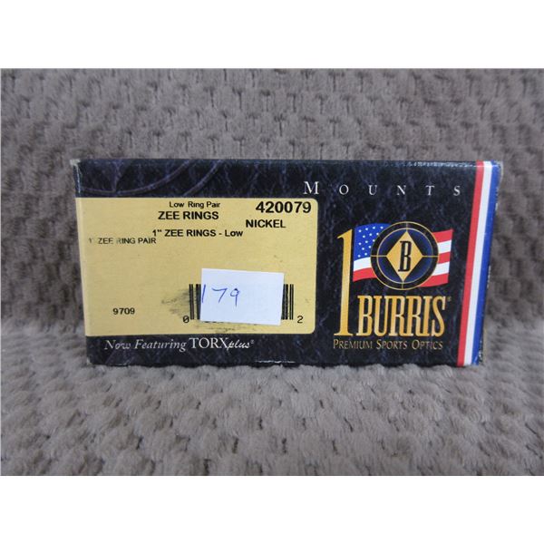 Burris 1" Zee Rings Low 420079 Nickel - NEW