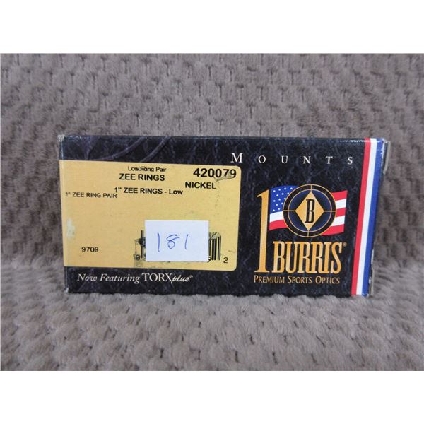 Burris 1" Zee Rings Low 420079 Nickel - NEW