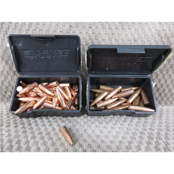 25 Cal Barnes Bullets - 2 Containers 1 of 55 and 1 of 22