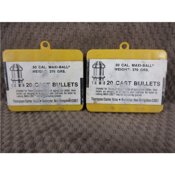 50 Cal Maxi-Ball 370gr Thompson Center - 2 Boxes of 20 Unopened