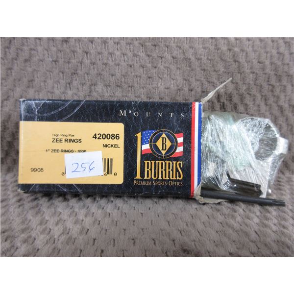 Burris 1" Zee Rings High #420086 Nickel - NEW