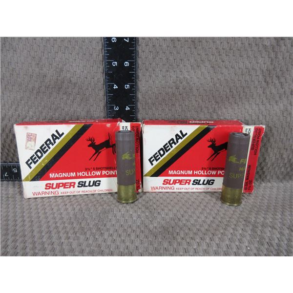 10 Ga 3 1/2" Super Slugs Federal 1 3/4oz HP - 2 Boxes of 5