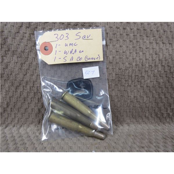 Collector Ammo - 303 Savage  1 UMC, 1 WRA Co, 1 SA Co