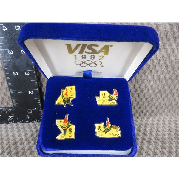 1992 Olympic Pins Albertville - Visa Set of 4
