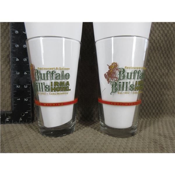 2 - Glasses from Buffalo Bills Irma Hotel Cody, Wyoming