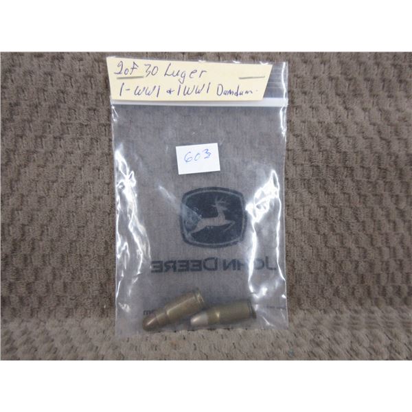 30 Luger - Bag of 2 - WWI & WWI Dumdum