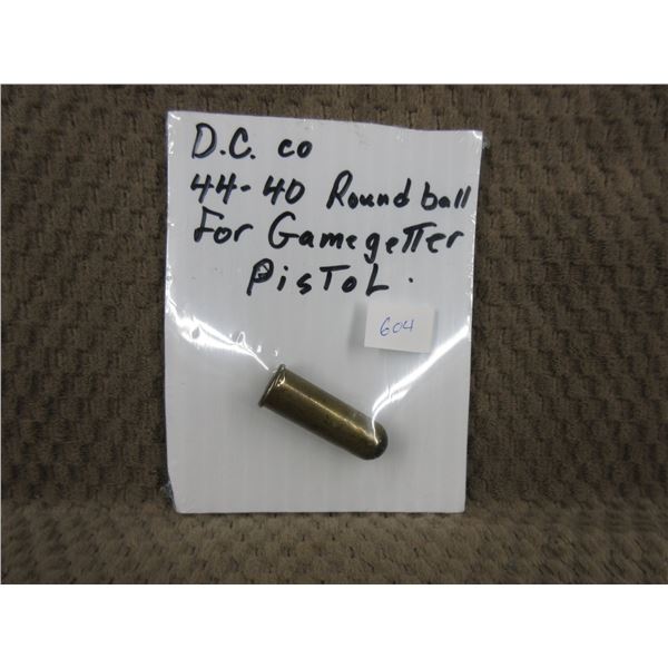 44-40 Round Ball D.C. Co for Gamegetter Pistol