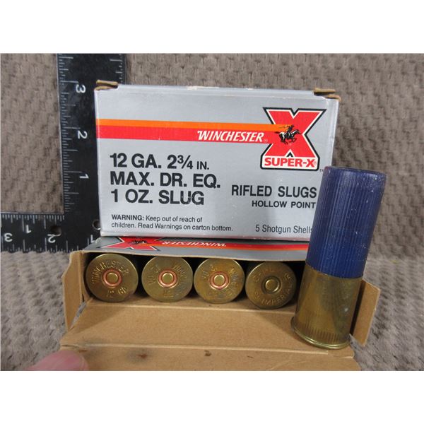 12ga 2 3/4" 1 oz Riled Slug Winchester - 2 Boxes of 5
