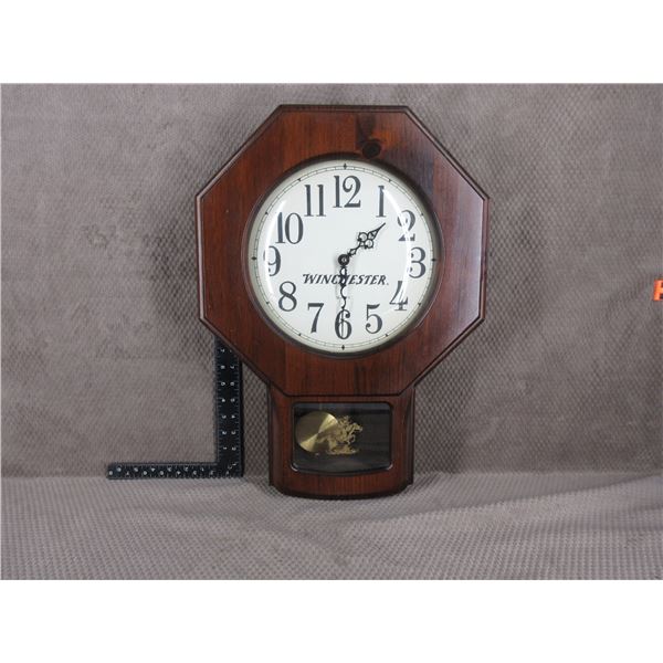 Winchester Wall Clock with Curved Glass & Pendulum