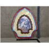 Image 1 : Native Folk Art of Buffalo on Hand Painted Arrowhead Shape